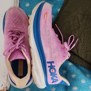 Hoka Women's Pink and Blue Athletic Shoes